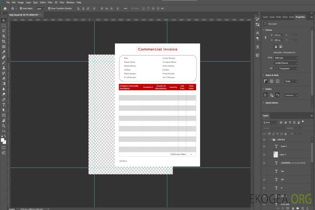 Modèle de facture commerciale modifiable template